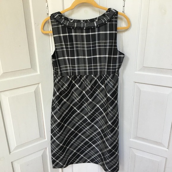 Fossil Black & White Plaid Sleeveless Silk Dress - Picture 7 of 9
